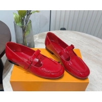 Perfect Louis Vuitton Soho Flat Mary Janes Flat Loafers in Naplak Leather Red 815087