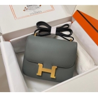 Affordable Price Hermes Constance Mini Bag 18cm in Epsom Palm-Grained Leather 8057 Almond Green/Gold 2024 (Half Handmade