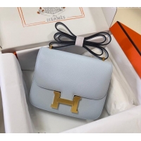 Buy Classic Hermes Constance Mini Bag 18cm in Epsom Palm-Grained Leather 8057 Grail Blue/Gold 2024 (Half Handmade)