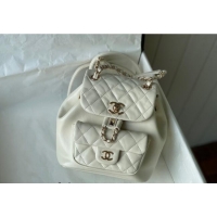 Traditional Specials Chanel Aged Calfskin Mini Duma Backpack bag AS2908 White 2024