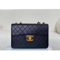 Most Popular Chanel Vintage Grained Calfskin Flap bag A088 Black 2024