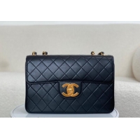 Luxury Cheap Chanel Vintage Lambskin Flap bag A088 Black 2024