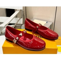 Perfect Louis Vuitton Romy Flat Ballerinas in Patent Leather Red 905076