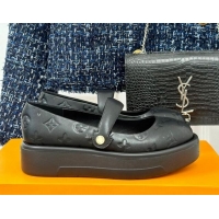 Best Product Louis Vuitton Platform Mary Janes Shoes 5cm in Monogram Leather Black 905078