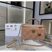 Market Sells Chanel Lambskin Clutch with Chain and Top Handle AP4168 Dark Beige 2024