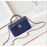 Hot Style Chanel Lambskin Clutch with Chain and Top Handle AP4168 Royal Blue 2024