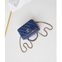 Hot Style Chanel Lambskin Clutch with Chain and Top Handle AP4168 Royal Blue 2024