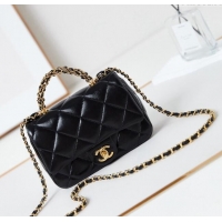 Market Sells Chanel Lambskin Mini Flap bag with Top Handle AS5032 Black 2024