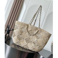 Top Grade Chanel Raffia Effect Braided Large Shopping bag AS4576 Beige 2024