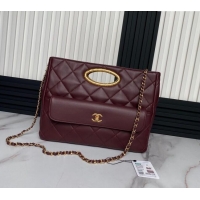 Wholesale Chanel Lambskin Small Shopping bag AS5036 Dark Burgundy 2024