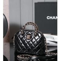 Pretty Style Chanel Shiny Lambskin Small Shopping Bag AS5130 Black 2024