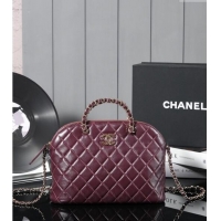 Generous Chanel Shiny Lambskin Small Shopping Bag AS3969 Burgundy 2024