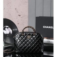 Inexpensive Chanel Shiny Lambskin Small Shopping Bag AS3969 Black 2024