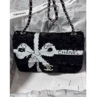 Market Sells Chanel Sequins Mini Flap bag with Bow 0830 Black 2024