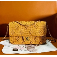 Newly Launched Chanel Crochet Medium Flap bag 0830 Brown 2024