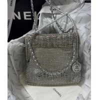 Top Grade Chanel 22 Strass Allover Mini Shopping Bag AS3980 Silver 2024