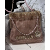 Best Price Chanel 22 Strass Allover Mini Shopping Bag AS3980 Pink 2024