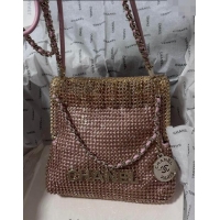 Best Price Chanel 22 Strass Allover Mini Shopping Bag AS3980 Pink 2024