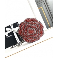 Fashion Discount Chanel Camellia Bloom Evening bag with Strass CH0103 Red 2024