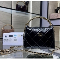 Buy New Cheap Chanel Lambskin Clutch with Chain and Top Handle AP4189 Black 2024