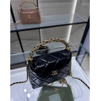 Buy New Cheap Chanel Lambskin Clutch with Chain and Top Handle AP4189 Black 2024