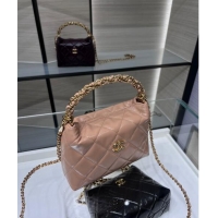 Popular Style Chanel Lambskin Clutch with Chain and Top Handle AP4189 Dark Beige 2024