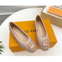 Grade Quality Louis Vuitton Shake Flat Ballerinas Flat in Perforated Leather Beige 905104