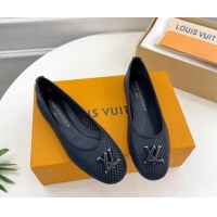 Unique Style Louis Vuitton Shake Flat Ballerinas Flat in Perforated Leather Black 905106