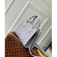 Unique Grade Louis Vuitton OnTheGo PM Tote Bag in Trianon Grey Calfskin M12465 2024