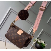 Inexpensive Louis Vuitton Multi-Pochette Accessoires Triple Monogram Canvas Shoulder Bag M44840 Pink 2024