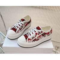 Best Grade Dior Walk'n'Dior Platform Sneakers 4.5cm in White Multicolor Jardin Botanique Embroidery 7230074