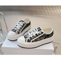 Unique Style Dior Walk'n'Dior Platform Sneakers 4.5cm in Black Butterfly Embroidered Cotton 7230076