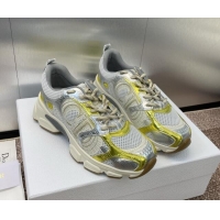 Best Product Dior Chrono Sneakers 4cm in Mesh with Laminated Leather-Effect Panels Gold Yellow/Silver 7230080