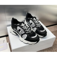 Lower Price Dior Dior Chrono Sneakers 4cm in Mesh with Laminated Leather-Effect Panels Black 7230082