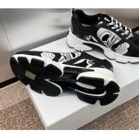 Lower Price Dior Dior Chrono Sneakers 4cm in Mesh with Laminated Leather-Effect Panels Black 7230082