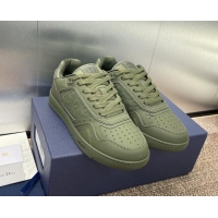 Unique Style Dior B27 Low-Top Sneakers in Grained Calfskin Khaki Green 7230085