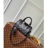 Low Cost Louis Vuitton Speedy 18 LV&I Monogram Eclipse Canvas Bag with Charm M24474 Black 2024