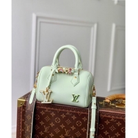 Super Quality Louis Vuitton Speedy 18 LV&I Bag with Charm in Light Green Leather M24605 2024