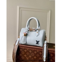 Unique Grade Louis Vuitton Speedy 18 LV&I Bag with Charm in Light Blue Leather M24604 2024