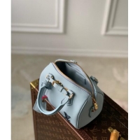 Unique Grade Louis Vuitton Speedy 18 LV&I Bag with Charm in Light Blue Leather M24604 2024