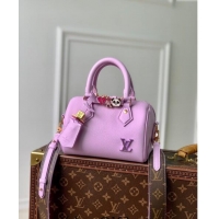 Shop Louis Vuitton Speedy 18 LV&I Bag with Charm in Purple Leather M24598 2024