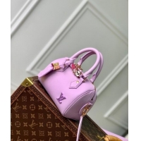 Shop Louis Vuitton Speedy 18 LV&I Bag with Charm in Purple Leather M24598 2024