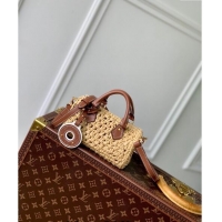 Top Design Louis Vuitton Nano Speedy Mini Bag in Raffia Straw M83525 2024