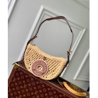 Grade Quality Louis Vuitton Croissant MM Hobo Bag in Raffia Straw M24811 2024