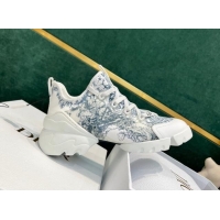 Good Quality Dior D-Connect Sneakers in Blue Toile de Jouy Technical Fabric 7230093