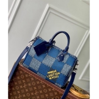 Well Crafted Louis Vuitton Men's Speedy 25 Bandouliere bag in Blue Damier Heritage Canvas N40691 2024