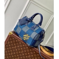 Well Crafted Louis Vuitton Men's Speedy 25 Bandouliere bag in Blue Damier Heritage Canvas N40691 2024