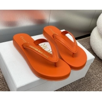 Top Design Dior Diorsea Flat Thong Sandal in Calfskin Orange 724060