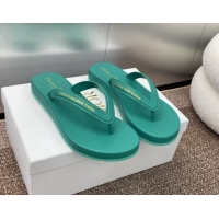 Luxury Cheap Dior Diorsea Flat Thong Sandal in Calfskin Green 724062