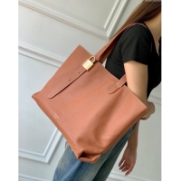 Unique Discount Louis Vuitton Low Key Cabas MM Tote bag in Grained Calfskin M25342 Cognac Brown 2024